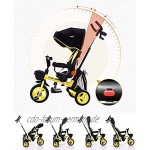Baby-Kinderwagen tragbar und leicht 3-in-1-Dreirad mit verstellbarer Markise zusammenklappbare ABS-Kunststoff-Fußpedale Aufbewahrungstasche für 1–5 Jahre alte Farbe: bunt