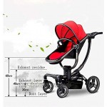 JNHH 2 In 1 Kinderwagen Kinderwagen Travel System Faltbare Baby-Buggy Mit Leichtem Fram Adjustable Seat Farbe: Schwarz