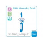 MAM Massaging Brush mit weichen Silikonborsten gewöhnt Babys an die tägliche Zahnreinigung Baby Zahnbürste zur Linderung von Zahnungsschmerzen ab 3+ Monate blau