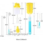 RG-FA Milchflaschen-Nippelbürsten Schnuller Schwamm Reinigung Kleine Bürste Reiniger Set für Tassen Flaschen Pinsel 6 Stück