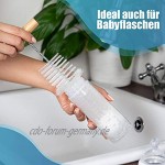 Villkin Flaschenbürste Kompatibel für SodaStream Glasflaschen Babyflaschen und Gläser Reinigungsbürste mit Wollkopf für eine kratzfreie Reinigung von Glas und Plastik Transparent Weiß Universal