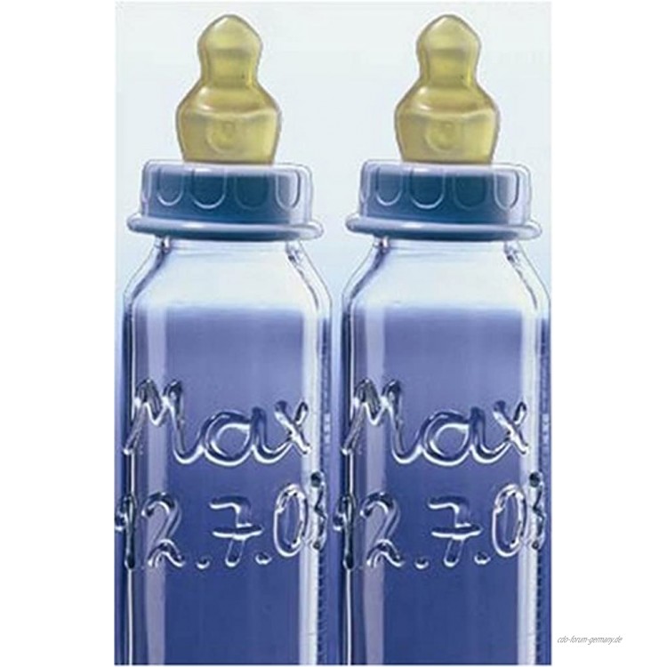 Babyflasche personalisiert mit Namen und Geburtstag des Babys 2er Pack. Das Geschenk für Babys zu jeder Geburt oder Taufe.