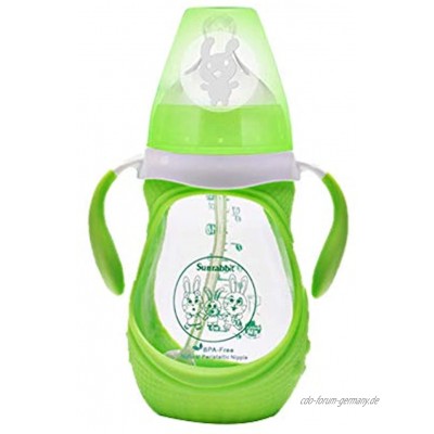 Lucun Babyflasche aus Glas Anti-Kolik 0-36 Monate Latex-Sauger BPA-frei 240ml