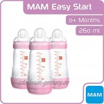MAM Anti Colic Flaschen 260ml Dreierpack für Mädchen 2+ Monate