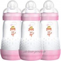 MAM Anti Colic Flaschen 260ml Dreierpack für Mädchen 2+ Monate