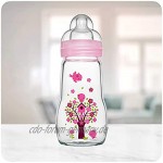 MAM Feel Good Babyflasche aus Glas 260 ml Babyflasche mit weiter Öffnung stabile Baby Trinkflasche mit Sauger Gr. 1 ab der Geburt Naturmotive rosa