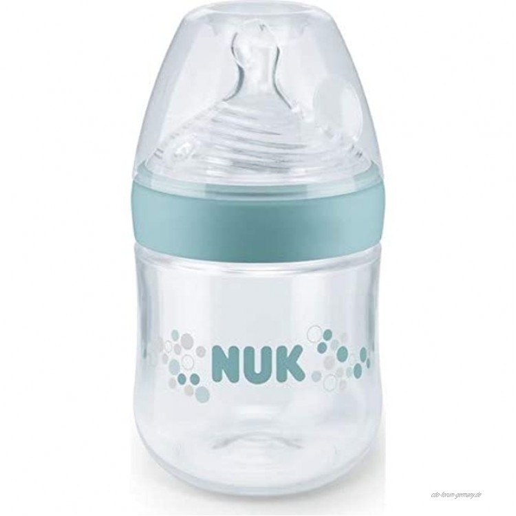 NUK 10215225 Nature Sense Babyflasche 0-6 Monate mit brustähnlichem Silikon-Trinksauger BPA-frei 150 ml Inhalt S Tee grün 2er Pack 2 Flaschen