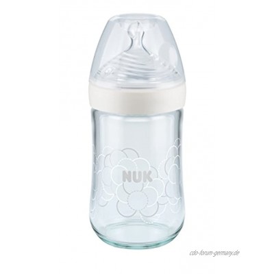 NUK Nature Sense Babyflasche 0-6 Monate Glas Brustaehnlicher Silikonsauger