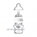 Tommee Tippee Babyflasche aus Glas Closer to Nature Ventil Anti-Kolik Superweicher Sauger 0+ Monate 150ml