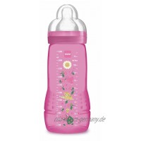 MAM Easy Active 2. Alter Babyflasche 330 ml – 6 Monate – Schnuller X-Durchflussmenge superschnelle Geschwindigkeit – Rosa