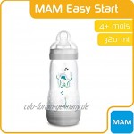 MAM Mam Anti-Kolik-Flasche Einfacher Start mit Kieferorthopädie 0 + Monate Lastschrift 3 für Unisex Grau 320 ml