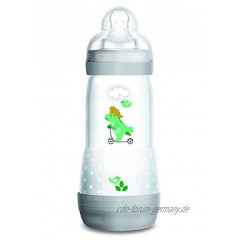 MAM Mam Anti-Kolik-Flasche Einfacher Start mit Kieferorthopädie 0 + Monate Lastschrift 3 für Unisex Grau 320 ml