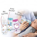 NUK First Choice Babyflasche mit persönlicher Gravur kiefergerechter Silikon-Trinksauger 300ml 6-18 Monate rosa