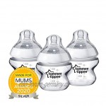 Tommee Tippee Closer to Nature® Babyflaschen brustähnlicher Sauger mit Anti-Kolik-Ventil 150ml 3er Pack Klar
